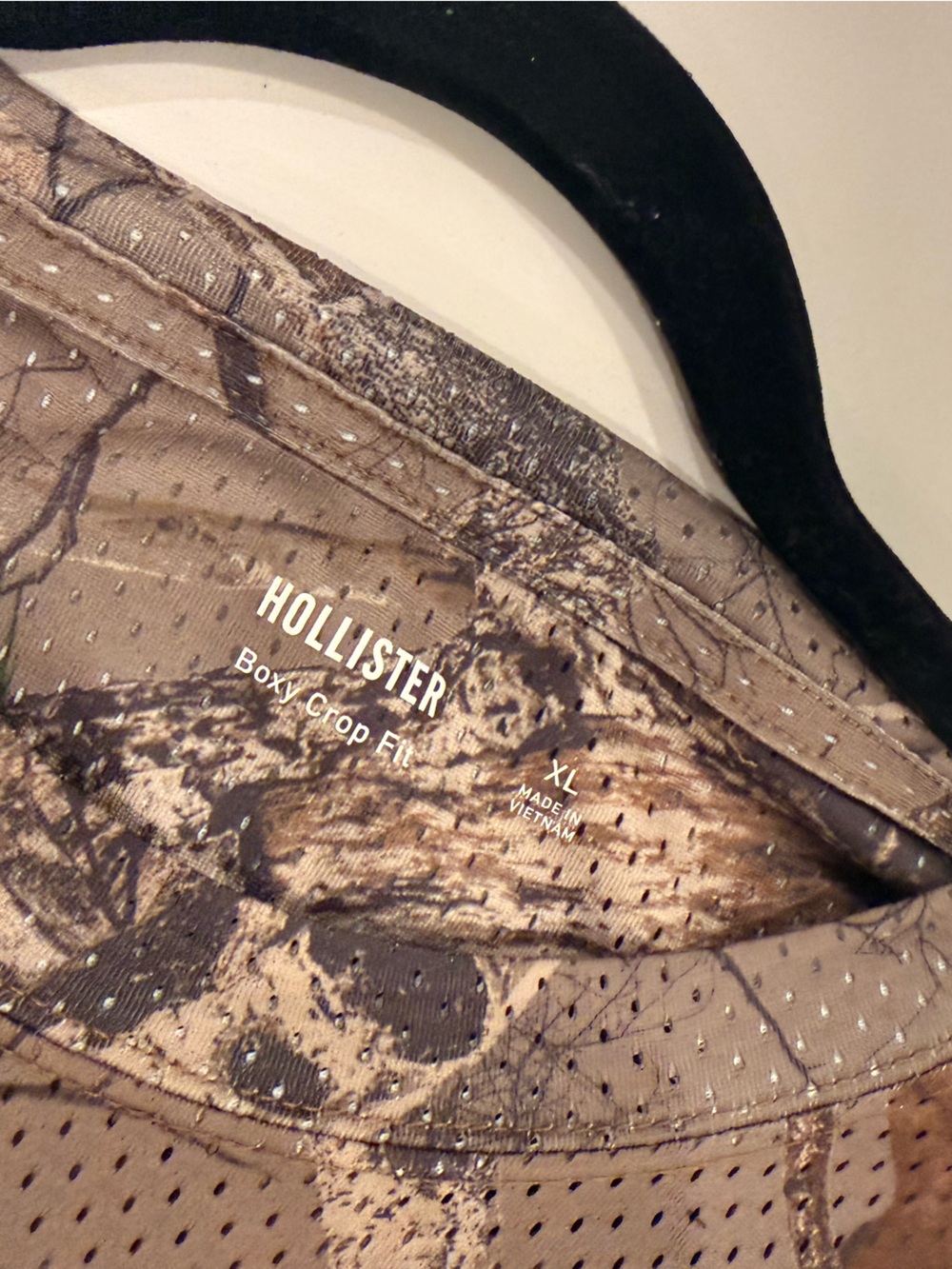 Hollister Brown Camo Perforated Bomber Jacket